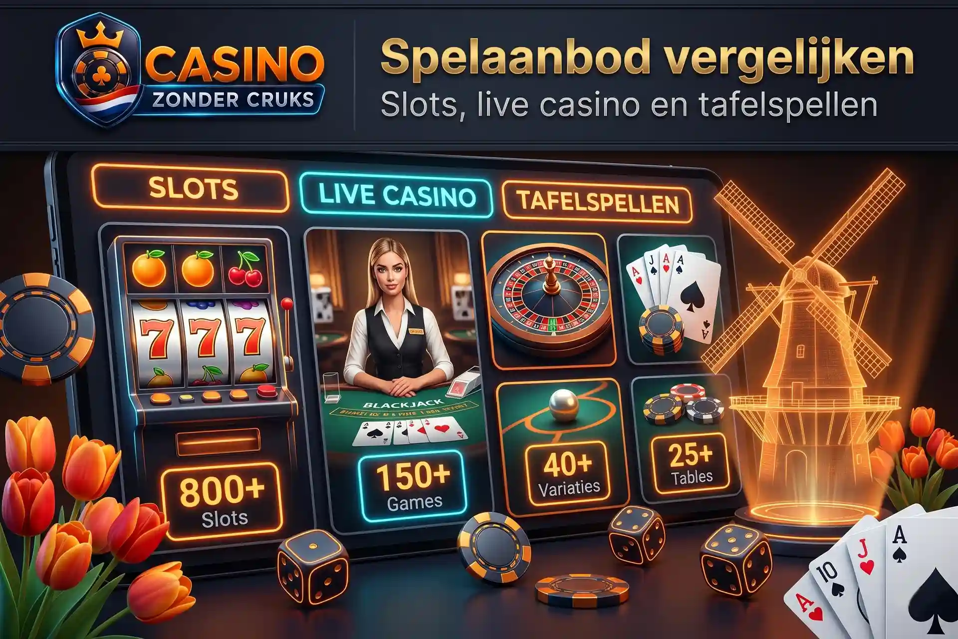 Selectie van casinospellen bij verschillende buitenlandse platforms